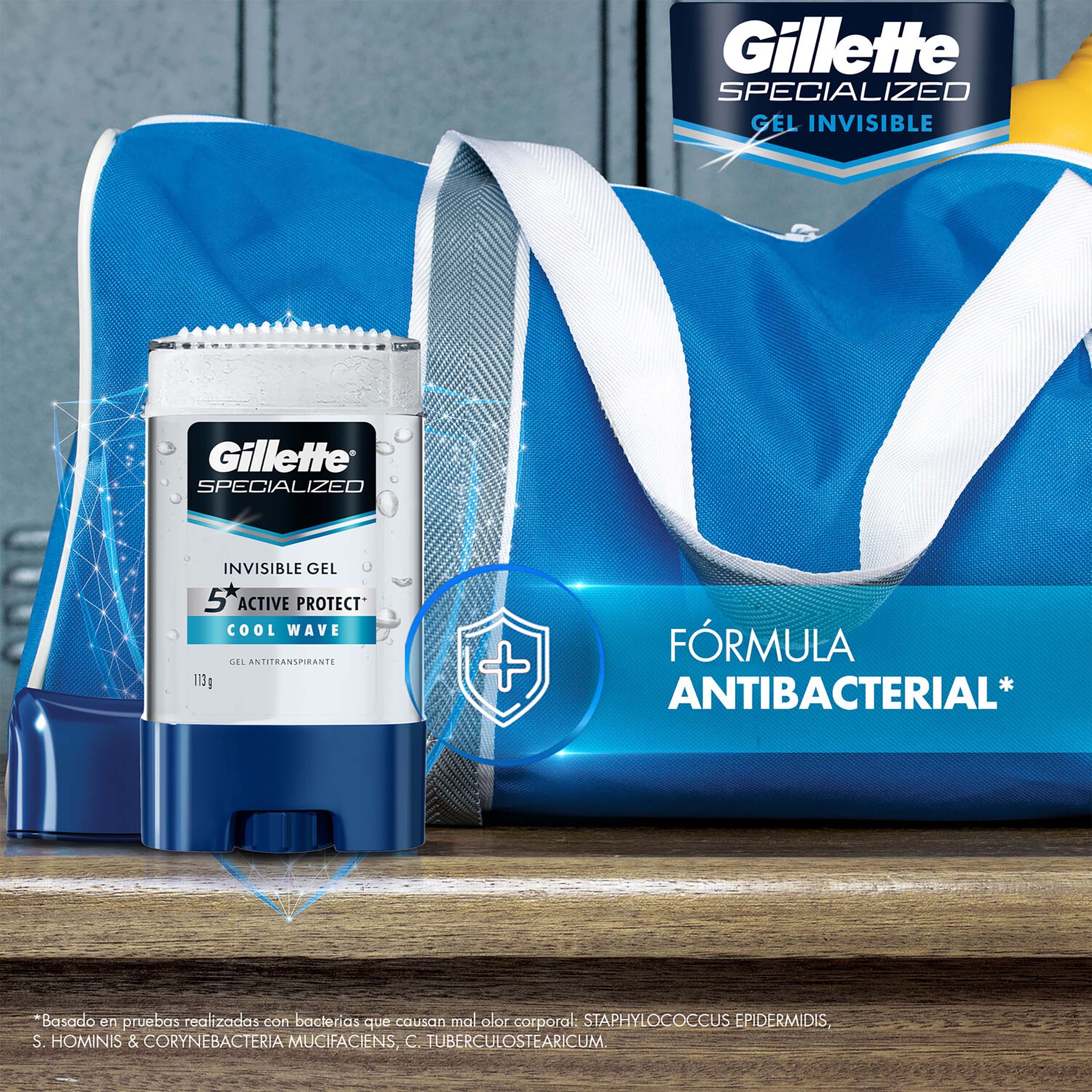 2 DESODORANTES GILLETTE CLEAR GEL PROTECCION ANTIBACTERIAL 113 g