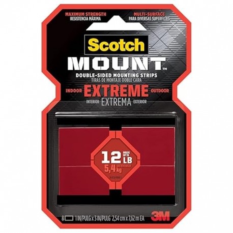 Cinta De Montaje 3M Doble Faz 8 Tiras 2.5cm X 7.6cm