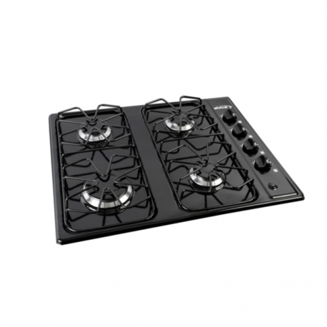 Cubierta ABBA 60cms 4 Puestos Gas Natural CG4PSEEN Negro