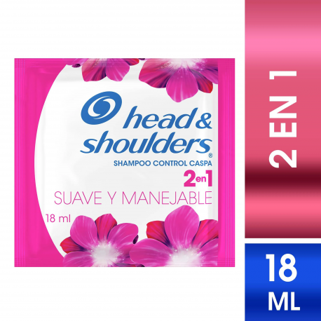 Shampoo Head & Shoulders Suave y Manejable 2en1 18ml x12 Und