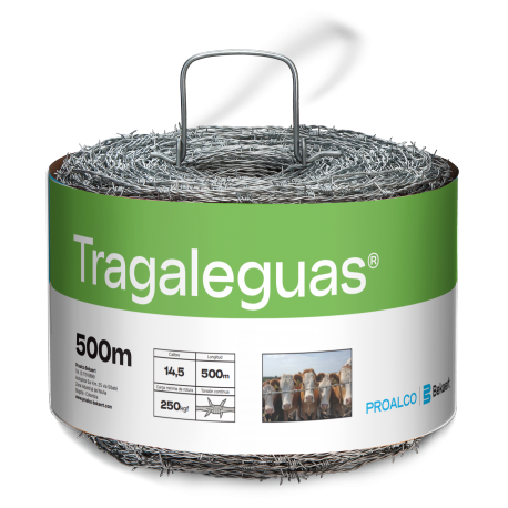 Alambre De Púas Proalco Tragaleguas Calibre 14.5 x 500 Metros