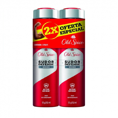 Antitranspirante Old Spice Sudor Defense Seco Spray 150ml X 2Und