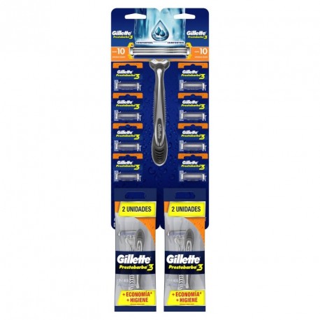 Gillette Prestobarba Máquinas Para Afeitar Desechables x8 Unidades + Bolsa 2 Und