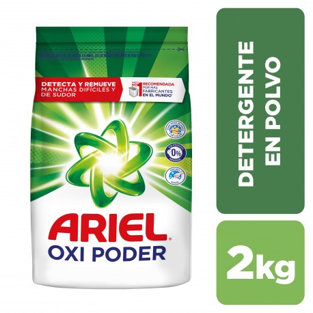 Detergente En Polvo Ariel Oxi Poder, Jabón 2 kg