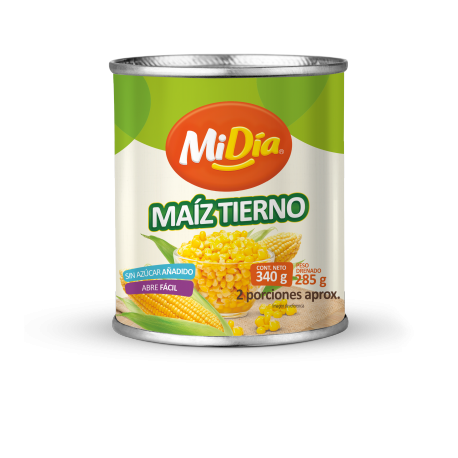 Maiz Tierno MiDia Lata 340g