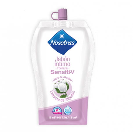 JABÓN ÍNTIMO NOSOTRAS SENSITIVE 18 ML 6 UNIDADES