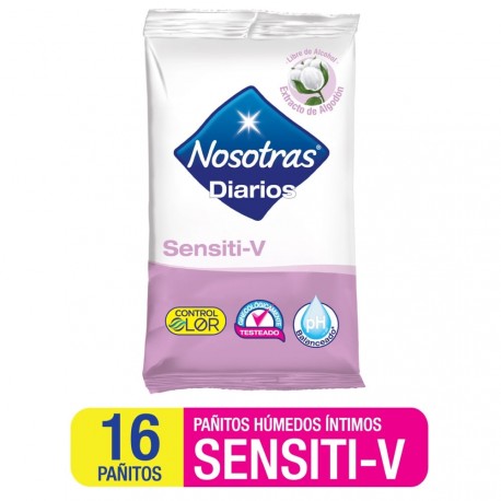 Pañitos Húmedos Nosotras Intimo Sensiti-v x16