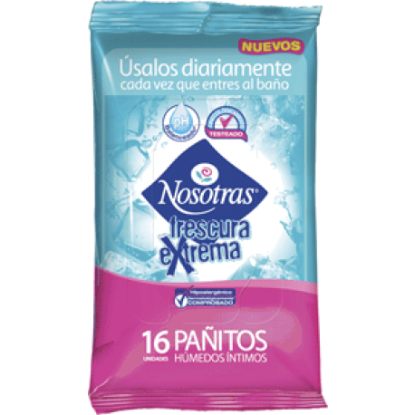 Pañitos Intimos Nosotras  Frescura Extrema x16