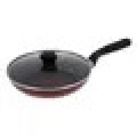 Sartén Imusa Con Tapa De Vidrio 20cm Antiadherente Rojo
