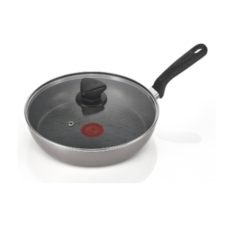 Sartén Alto Imusa Antiadherente Con Tapa Vidrio 24 Cm Talent