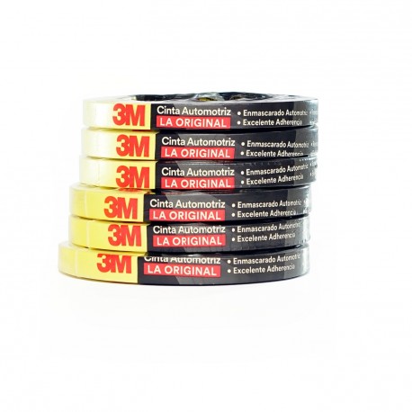 Cinta Amarilla La Original 3M Automotriz 24mmx50 Acordeon x 10un