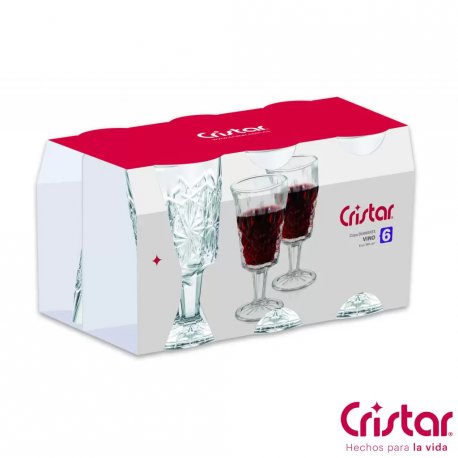 Set Copas Vino Diamante Cristar