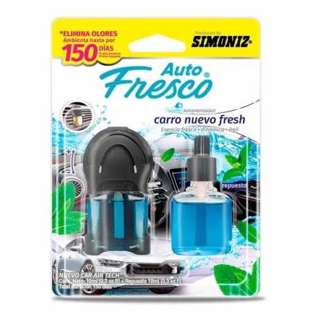 Kit Ambientador SIMONIZ Auto Fresco Carro Nuevo Fresh + Repuesto 10 ml