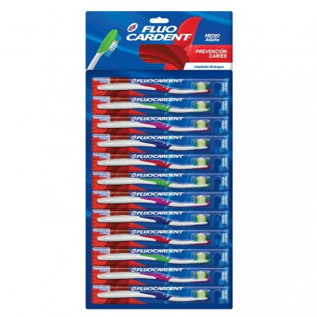 Cepillo Dental JGB Fluocardent Prevención Caries X12 Unds