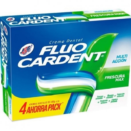 Crema Dental Fluocardent Multiacción 4 Unidades X 75ml