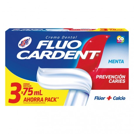 Crema Dental JGB Fluocardent Prevención Caries 75ml X 3