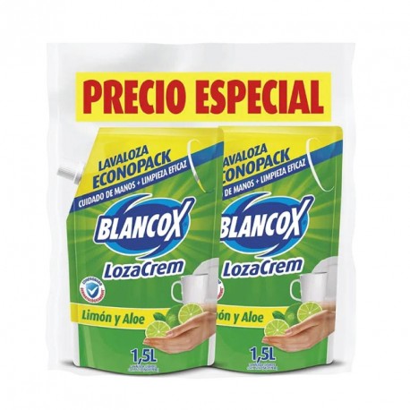 Lavaloza Blancox Lozacrem Liquido Limón 1.5L x2 Unidades