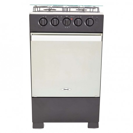 Estufa de Piso Haceb 4 Puestos Con Horno Gas Propano Romero Reflex 50-Vidrio Negro