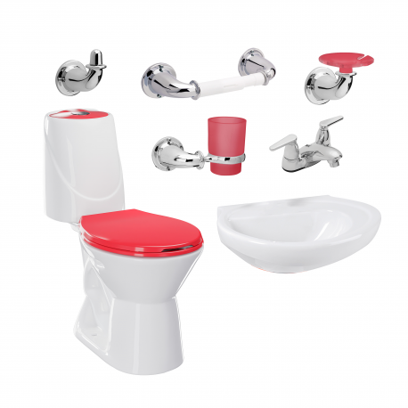Combo Happy Home Sin Semipedestal Corona 4.8 Rojo II