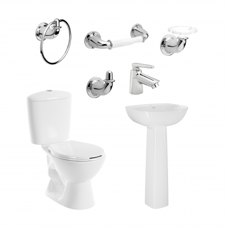 Combo manantial Corona pro redondo botón con pedestal blanco