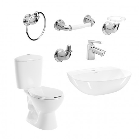 Combo manantial Corona pro redondo botón sin pedestal blanco