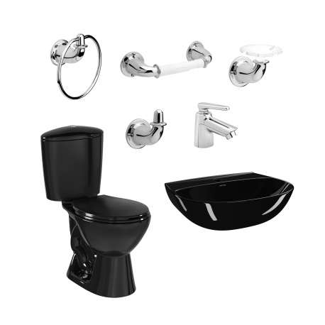 Combo manantial Corona pro redondo botón sin pedestal negro