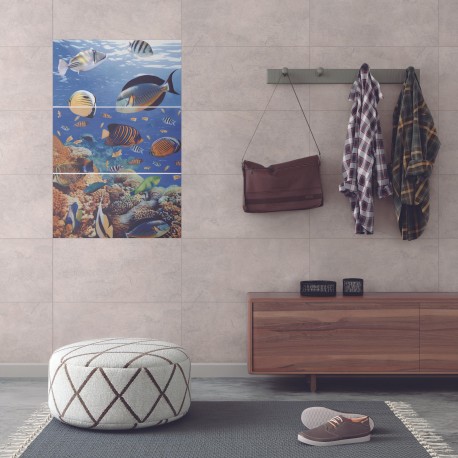 Mural Aguamarina Corona Multicolor Cara Única 30x60