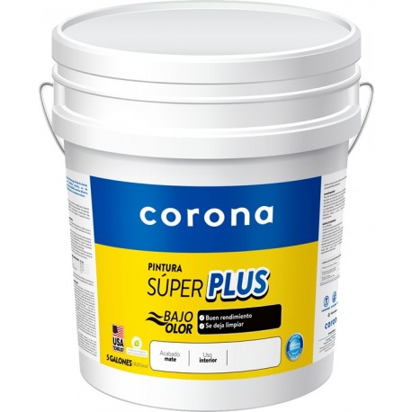 Pintura Corona Super Plus Blanco Tipo I (5G)