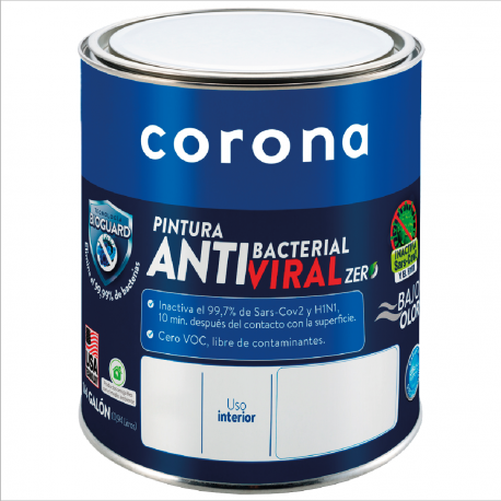 Pintura Corona Antibacterial Zero 1/4 Galón
