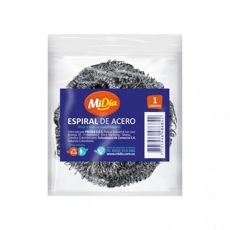 Esponja Espiral Acero MiDía x 1 ud