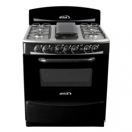 Estufa De Piso Abba RG 802-3 Gas Natural Horno 6 Puestos Gratinador Negro