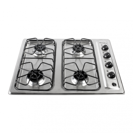 Cubierta Abba CG401-3N EE 4 Puestos Gas Natural Plateada