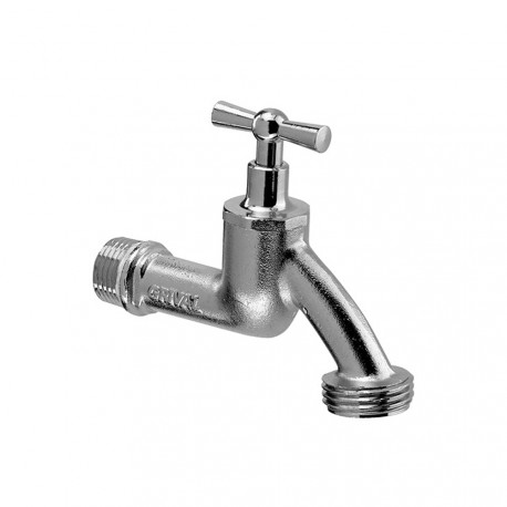 Llave Grival Jardín Corriente cromo satín ½" salida  ¾"