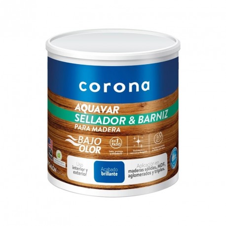 Barniz Corona para madera brillante 1/4 Galón