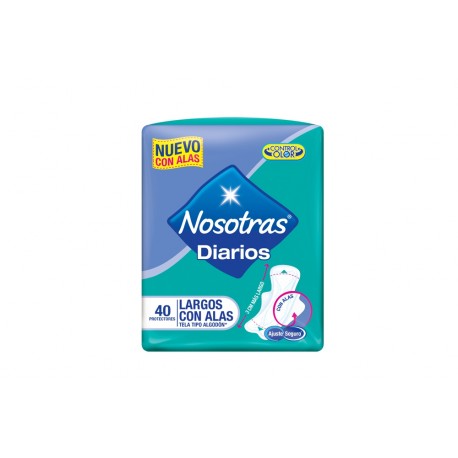 PROTECTORES NOSOTRAS DIARIOS TELA TIPO ALGODÓN PAQUETE CON 40 UNIDADES