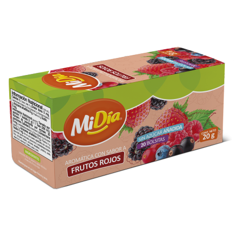 Aromática Frutos Rojos sin azucar añadida MiDía x20 Unidades