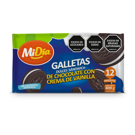 Galletas Crema Chocolate MiDía X 408gr.