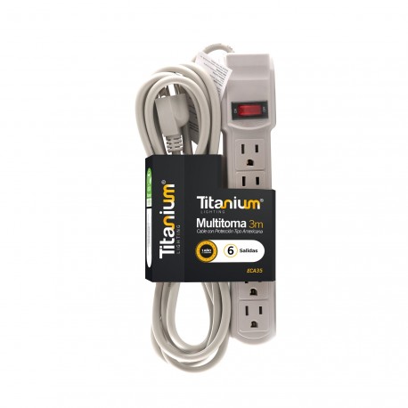 Multitoma Regleta Eléctrica 6 Salidas Extensión 3Mts