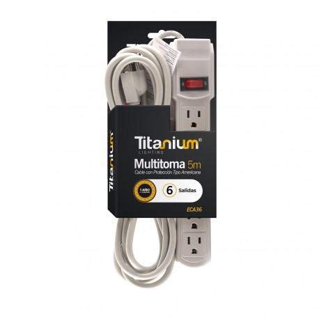 Multitoma Mercury 6 Salidas 5m Cable Con Proteccion Tipo Americana