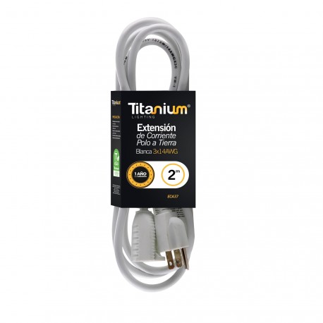 EXTENSION DE CORRIENTE MERCURY POLO TIERRA 2M CABLE BLANCO