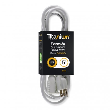 EXTENSION DE CORRIENTE  MERCURY POLO TIERRA 5M CABLE BLANCO