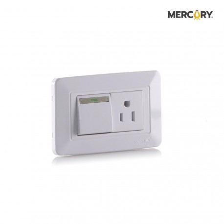 Toma + Interruptor Mercury Blanco 118z-07 Eti12