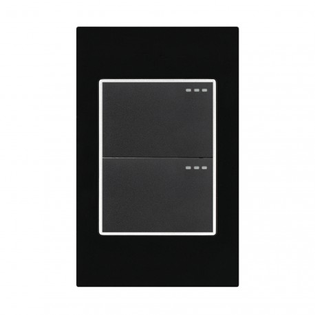 INTERRUPTOR DOBLE CONMUTABLE MERCURY BLACK MIRROR