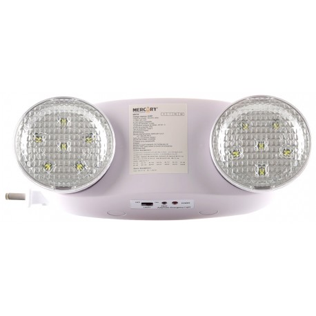 LAMPARA LED MERCURY DE EMERGENCIA (5.4W) 2X2.7W BATERIA 4V 2000MAH 