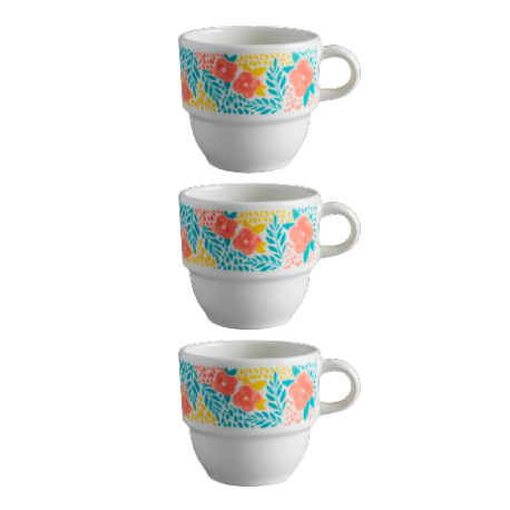Set 3 Pocillos Té Vajillas Corona 201.4ml Anemone