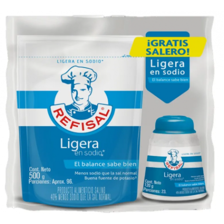 Sal Refisal Ligera x 500g + Gratis salero
