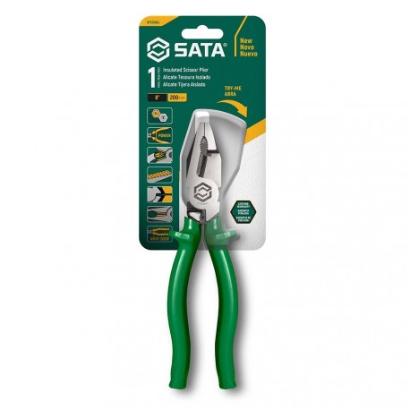 ALICATE SATA UNIVERSAL AISLADO  CON CORTE TIPO TIJERA 8" BULK X6