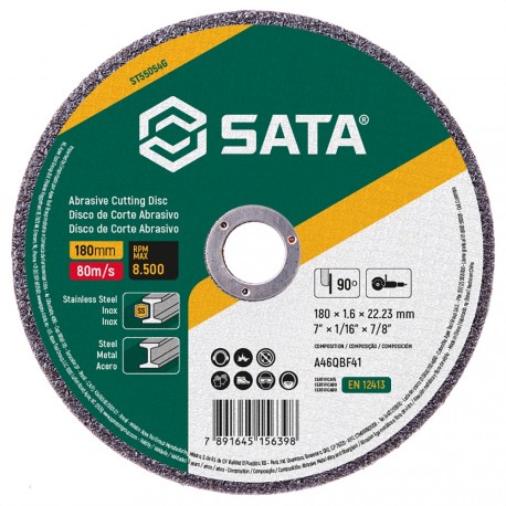 DISCO CORTE SATA METAL/INOX 7"X1,6MM  - BULK X10