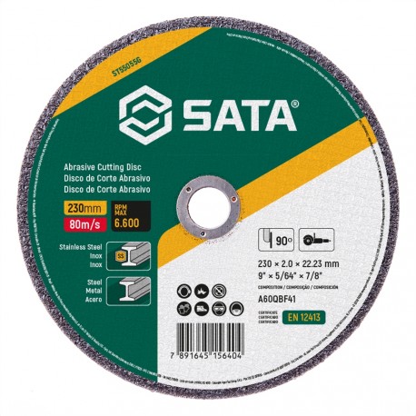 DISCO CORTE SATA METAL/INOX 9"X2,0MM - BULK X10