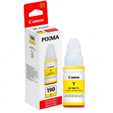 Botella de Tinta Canon  Amarilla GI-190 Y 70 ml